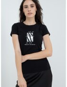 Armani Exchange Tricou slim fit cu logo - Negru