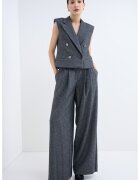 Armani Exchange Vesta supradimensionata din amestec de lana virgina - Negru/Gri
