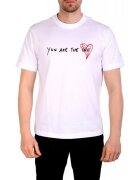 Armani Tricou barbati - alb - bumbac - cu logo si inima