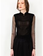 AS Negulescu Bluza cu maneci transparente - Negru