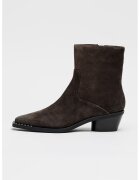 ASH Botine cowboy din piele intoarsa cu aplicatie cu tinte - Maro inchis