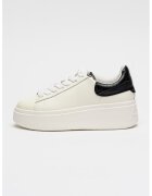 ASH Pantofi sport low-cut din piele cu flatform - Alb/Negru