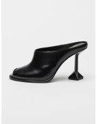 ASH Saboti de piele cu varf decupat Dance - Negru