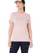 Asics Tricou cu decolteu in V si detalii reflectorizante pentru alergare - fara cusaturii Road - Alb/Roz prafuit