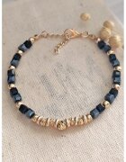 Atelier Miu Bratara cu cristale - Auriu/Bleumarin