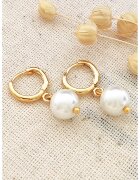 Atelier Miu Cercei rotunzi cu perle sintetice - Auriu