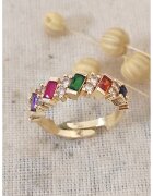 Atelier Miu Inel ajustabil cu zirconia - Alb/Multicolor