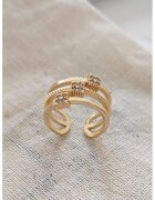 Atelier Miu Inel ajustabil cu zirconia - Auriu