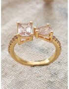 Atelier Miu Inel ajustabil cu zirconia - Auriu