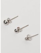 Atelier Miu Set de cercei de argint veritabil 925 - 3 piese - Argintiu
