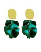 AVANT-GARDE PARIS Cercei cu model petale - Verde/Galben