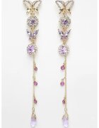 AVANT-GARDE PARIS Cercei drop cu cristale - Auriu/Violet