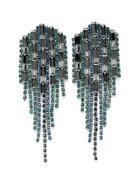 AVANT-GARDE PARIS Cercei drop cu cristale - Negru/Albastru/Transparent