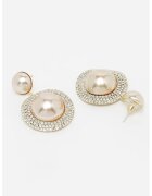 AVANT-GARDE PARIS Cercei drop placati cu aur de 18K - Alb/Auriu rose/Transparent