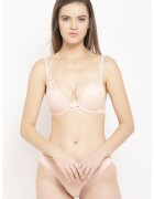 AVANT-GARDE PARIS Set de sutien cu burete si insertii de dantela si chiloti - Roz pastel