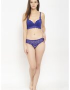 AVANT-GARDE PARIS Sutien cu burete si insertii de dantela - Albastru indigo
