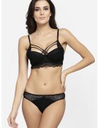 AVANT-GARDE PARIS Sutien din dantela cu burete si insertie de plasa - Negru