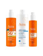 Avene Pachet Avène – Spray protectie solara SPF 50+ 400 ml + Spray protectie solara 100% invizibil SPF 50 200 ml + Lotiune after sun - 400 ml