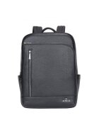B Cavalli B Rucsac unisex de piele cu buzunare multiple - Negru