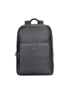 B Cavalli B Rucsac unisex de piele cu buzunare multiple - Negru
