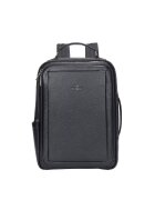 B Cavalli B Rucsac unisex de piele cu buzunare multiple - Negru