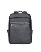 B Cavalli B Rucsac unisex de piele cu compartimente multiple - Negru