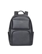 B Cavalli B Rucsac unisex de piele cu un compartiment pentru laptop - Negru