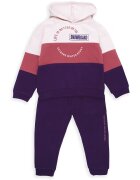 Babybol Set de hanorac cu model colorblock si pantaloni cu snur - 2 piese - Violet deschis/Roz inchis/Violet aubergine