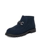 Badura Ghete dama slip-on - piele naturala - albastru - benzi elastice