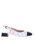 Baldinini Balerini slingback de piele - Alb/Negru