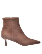 Baldinini Botine din piele intoarsa cu fermoar - Maro taupe