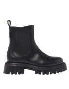 Baldinini Ghete din piele cu garnitura din material textil - Negru