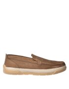 Baldinini Mocasini din piele nabuc cu design perforat - Caramel