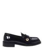 Baldinini Pantofi loafer din piele caluita si varf patrat - Negru