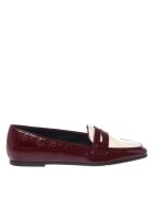 Baldinini Pantofi loafer din piele cu aspect granulat si varf patrat - Visiniu