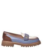 Baldinini Pantofi loafer din piele cu garnituri contrastante - Bleumarin