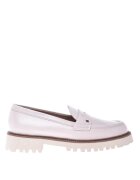 Baldinini Pantofi loafer din piele cu monograma metalica discreta - Alb fildes