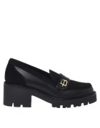 Baldinini Pantofi loafer din piele si piele intoarsa - Negru