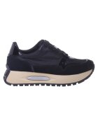 Baldinini Pantofi sport cu talpa wedge si garnituri din piele intoarsa si material textil - Negru