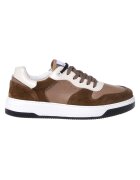 Baldinini Pantofi sport de piele cu garnituri de piele intoarsa - Alb/Maro taupe