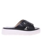 Baldinini Papuci de piele cu logo metalic - Negru