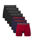 Bamboo Basics Bamboo - Set de boxeri Levi - 7 perechi - Rosu/Negru/Albastru