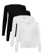 Bamboo Basics Set de bluze cu maneci lungi Lara - 4 perechi - Alb/Negru
