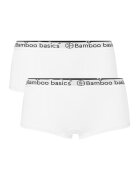 Bamboo Basics Set de boxeri cu banda logo in talie Iris - 2 perechi - Alb