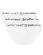 Bamboo Basics Set de chiloti cu banda logo in talie Yara 17095 - 3 perechi - Alb