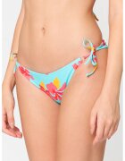 Banana Moon Slip brazilian cu model floral Lina - Albastru aquamarin/Roz inchis