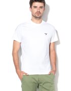 Barbour Tricou din bumbac cu decolteu la baza gatului - Alb