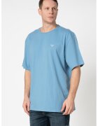 Barbour Tricou din bumbac cu decolteu la baza gatului - Albastru lavanda