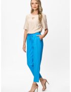 BAROCCA Pantaloni crop cu snur in talie Susai - Albastru deschis