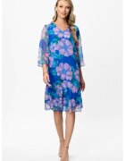 BAROCCA Rochie cu decolteu in V si model floral - Albastru royal/Lila